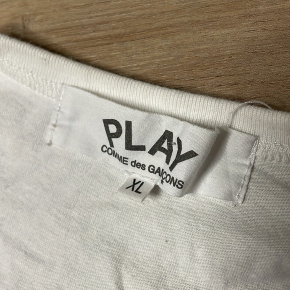 PLAY Comme Des Garçons Heart White T-Shirt. XL. Made‎ in Japan. Authentic. - Picture 2 of 5